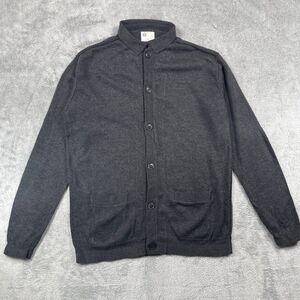 AG Adriano Goldschmied Cardigan Sweater Mens Medium Gray Pockets Long Sleeve